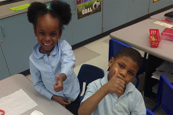 Students in Ms. Moyski's fourth-grade class from Mackenzie Elementary