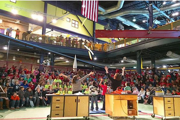 At Summer Science Camp, students experience films and shows on MiSci's five stages, including live stage performances on the Chrysler Science Stage.