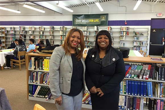 Brenda Carter and Superintendent Kelley Williams