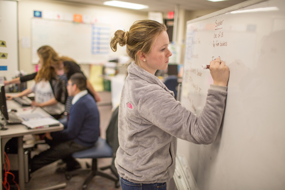 A futurePREP'd student brainstorms plans for an upcoming event. 