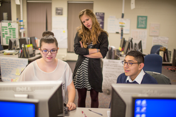 Ottawa Area Intermediate School District futurePREP'd students work on computers.