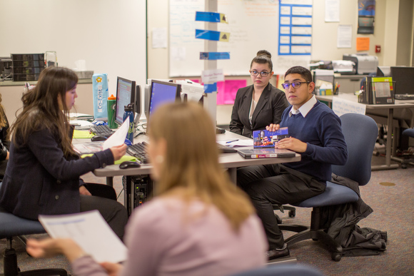 Ottawa Area Intermediate School District futurePREP�d students collaborate in a team discussion. 