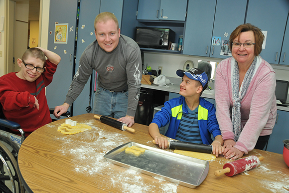 Students and staff learning new skills in the classroom.