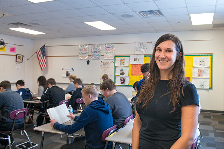 Chelsea High School's Songs as Poetry teacher Rachael Wismont.